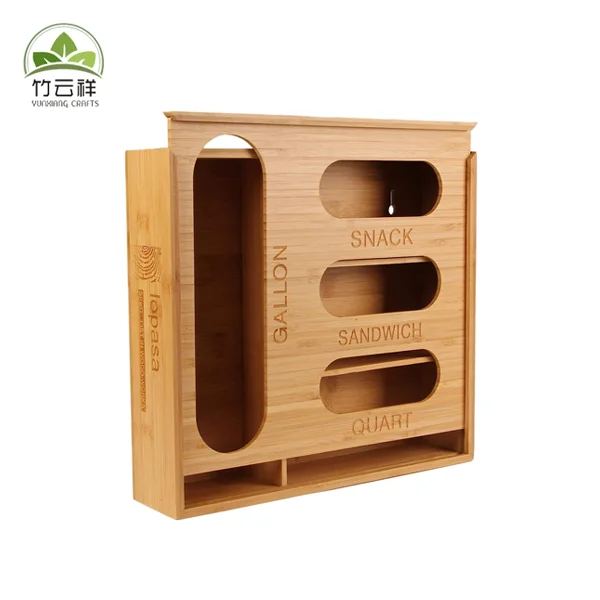 Bamboo Ziplock Bag Storage Organizer